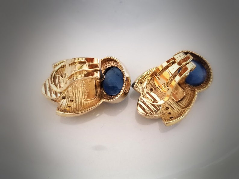 Vintage Ultima Edizione 800 Silver Blue Glass Gemstone Earrings