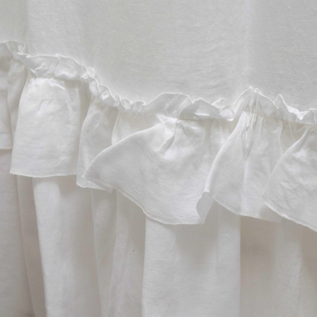 Linen Shower Curtain Ruffled or Gathered Bathroom Decor | Etsy