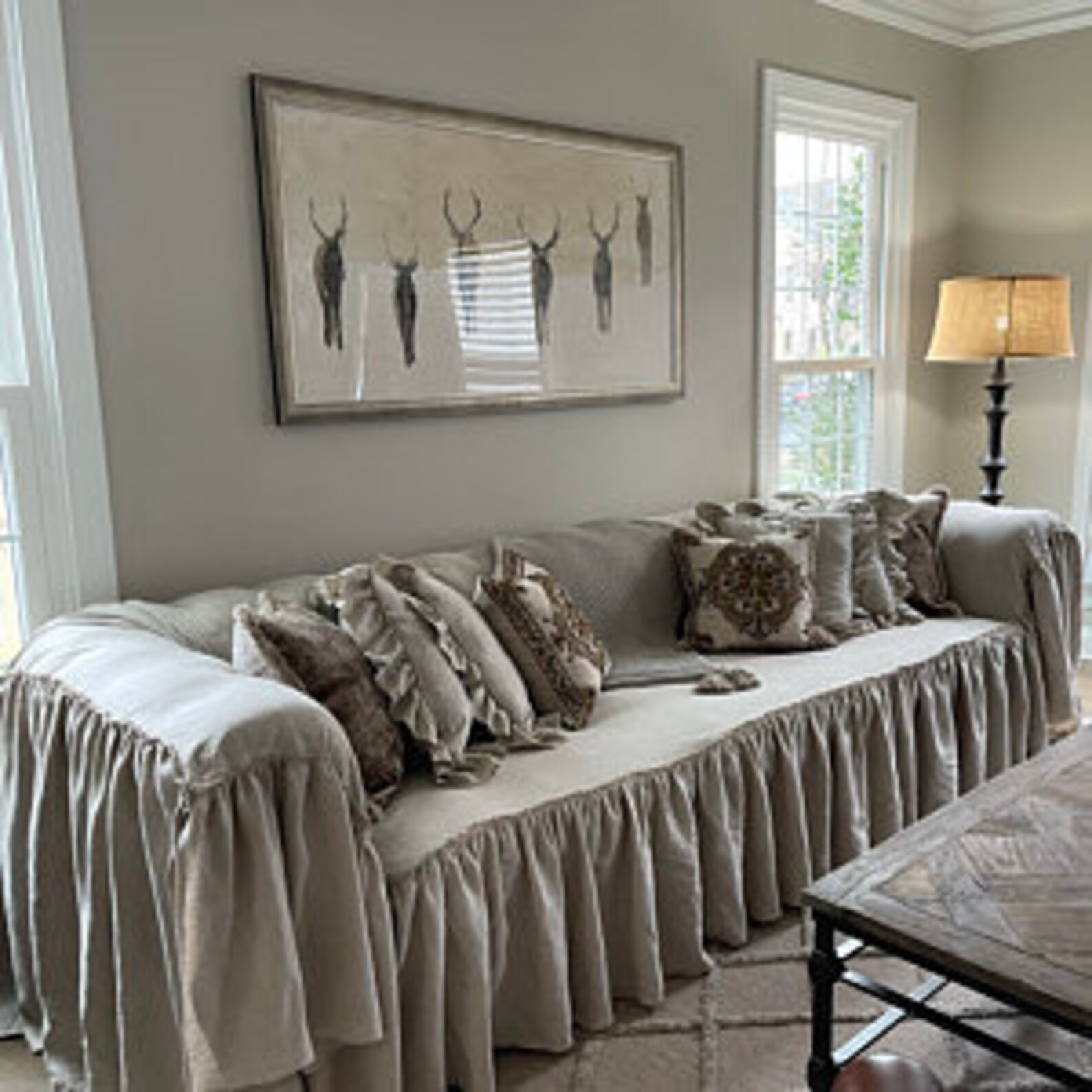 Linen Couch Cover Slipcover Sofa Cover French Linen Etsy