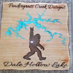Personalized carved lake maps, filled with colored epoxy and flood coated with clear epoxy-I can do any large lake in the US-small signs too