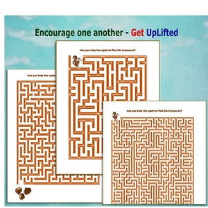 Kids Maze Puzzle Games - Help the Squirrel find the treasure maze with 3 levels for kids and families to play and learn together. Party game
