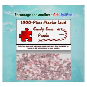 Candy Cane puzzle Bag topper printable for Christmas gift, or Seasonal party favor, or teacher gift. It also makes a fun stocking stuffer image 1