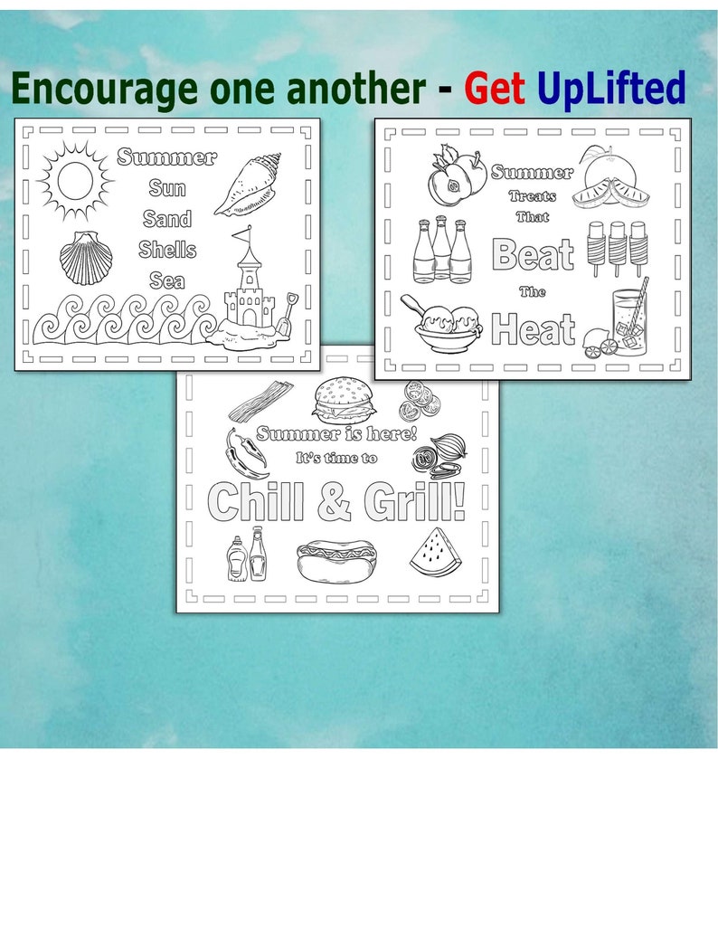 3 Summer Coloring Pages Printables for Kids and Adults for - Etsy