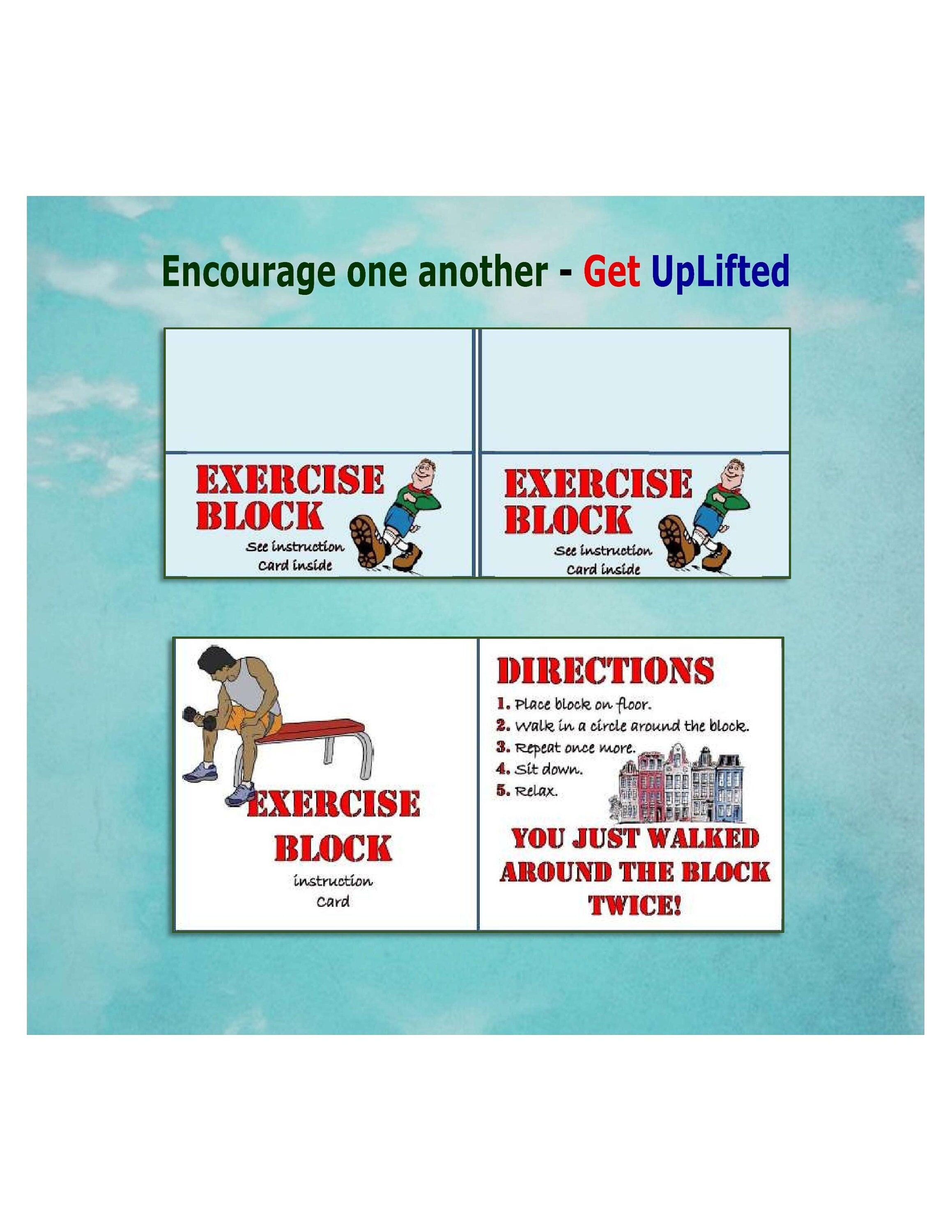 Exercise Block Bag Topper - for a Neighbor Gift, Teacher Gift, or ...