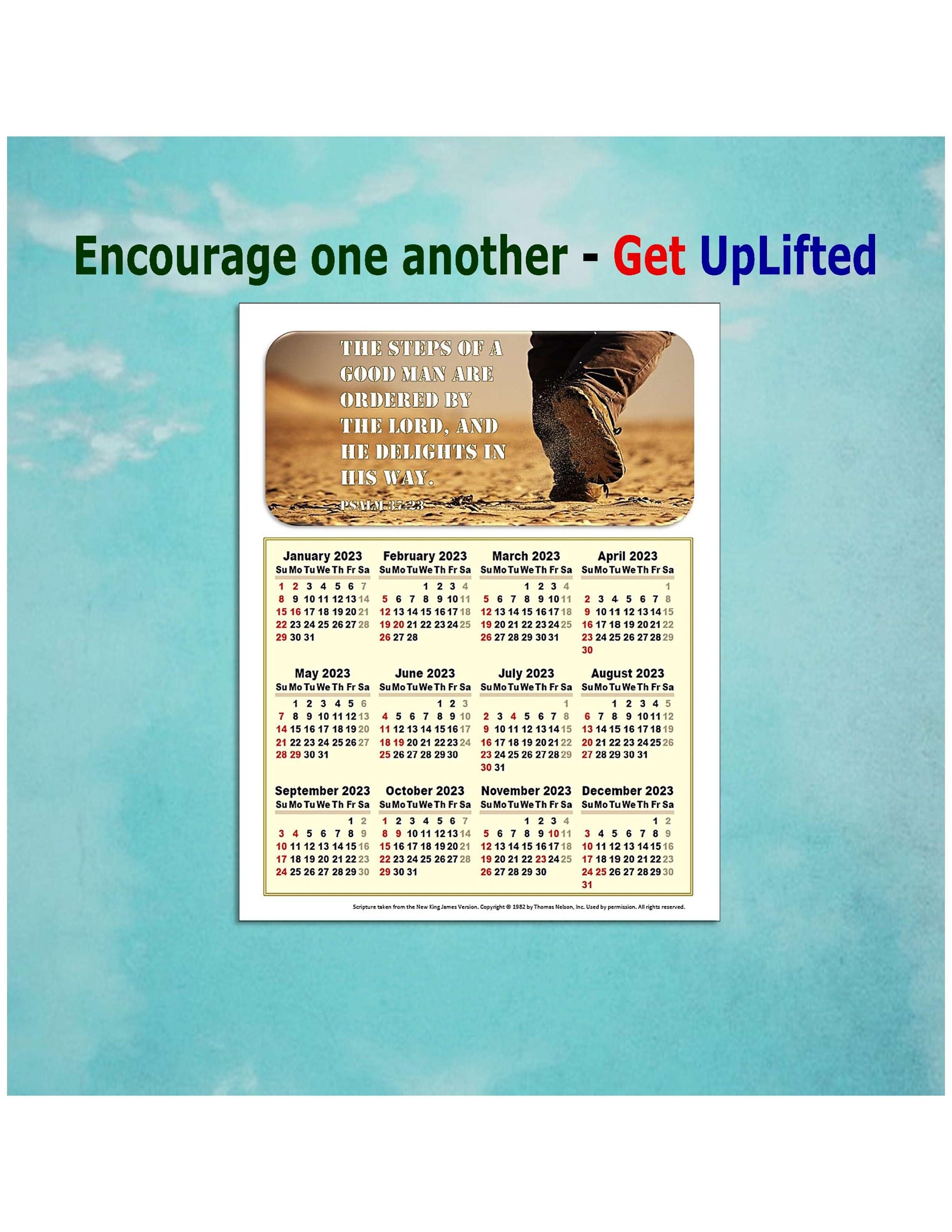 Ucf Calendar 2023 2022 & 2023 Scripture Calendar-Psalm 37:23-Steps Of A Good | Etsy