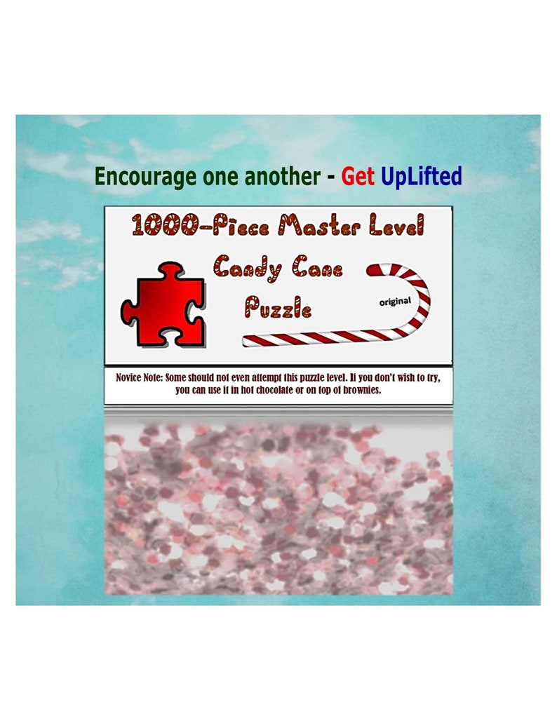 Candy Cane puzzle Bag topper printable for Christmas gift, or Seasonal party favor, or teacher gift. It also makes a fun stocking stuffer image 1