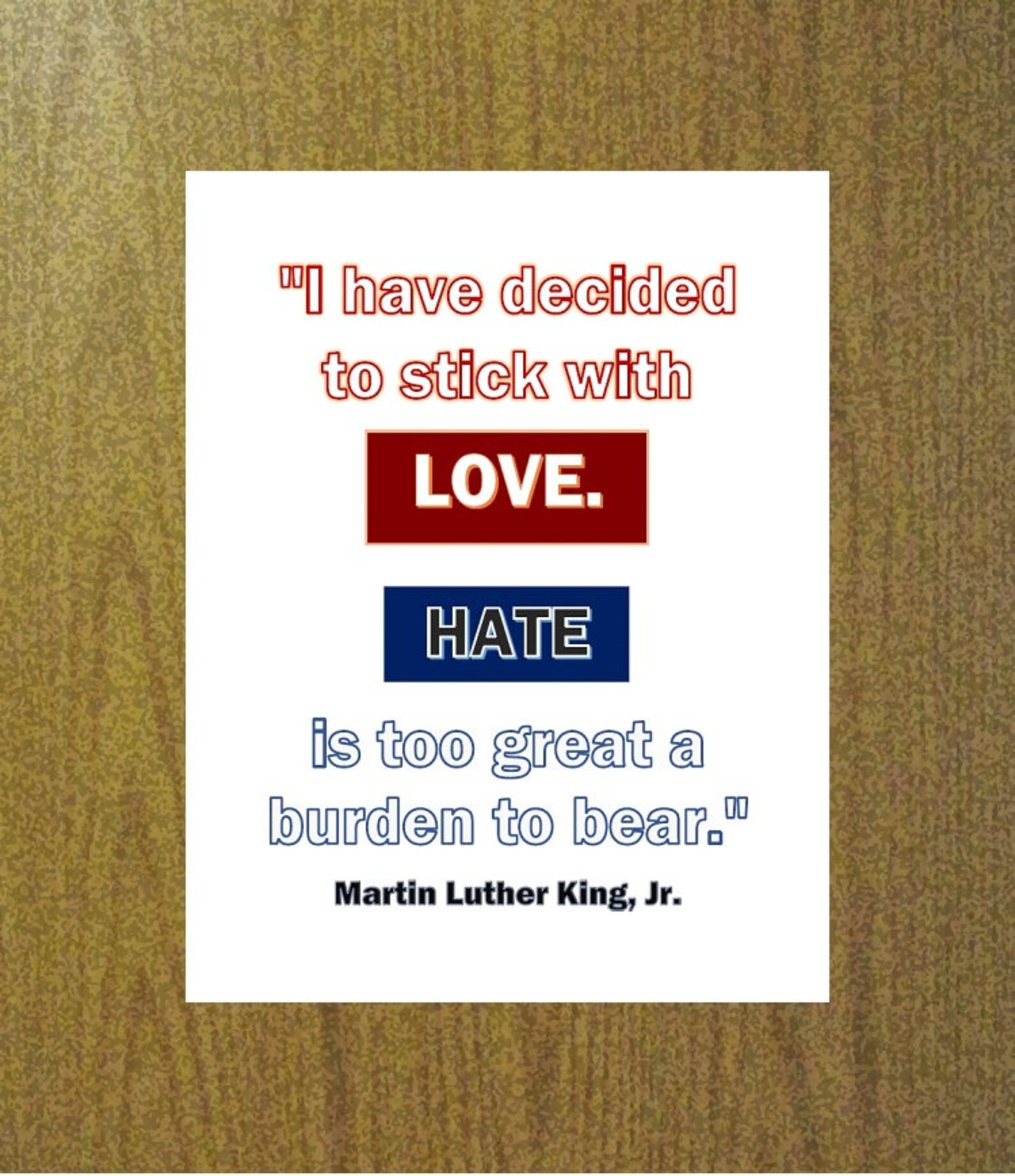 Martin Luther King Jr. Quote Inspirational Printable Stick With Love ...