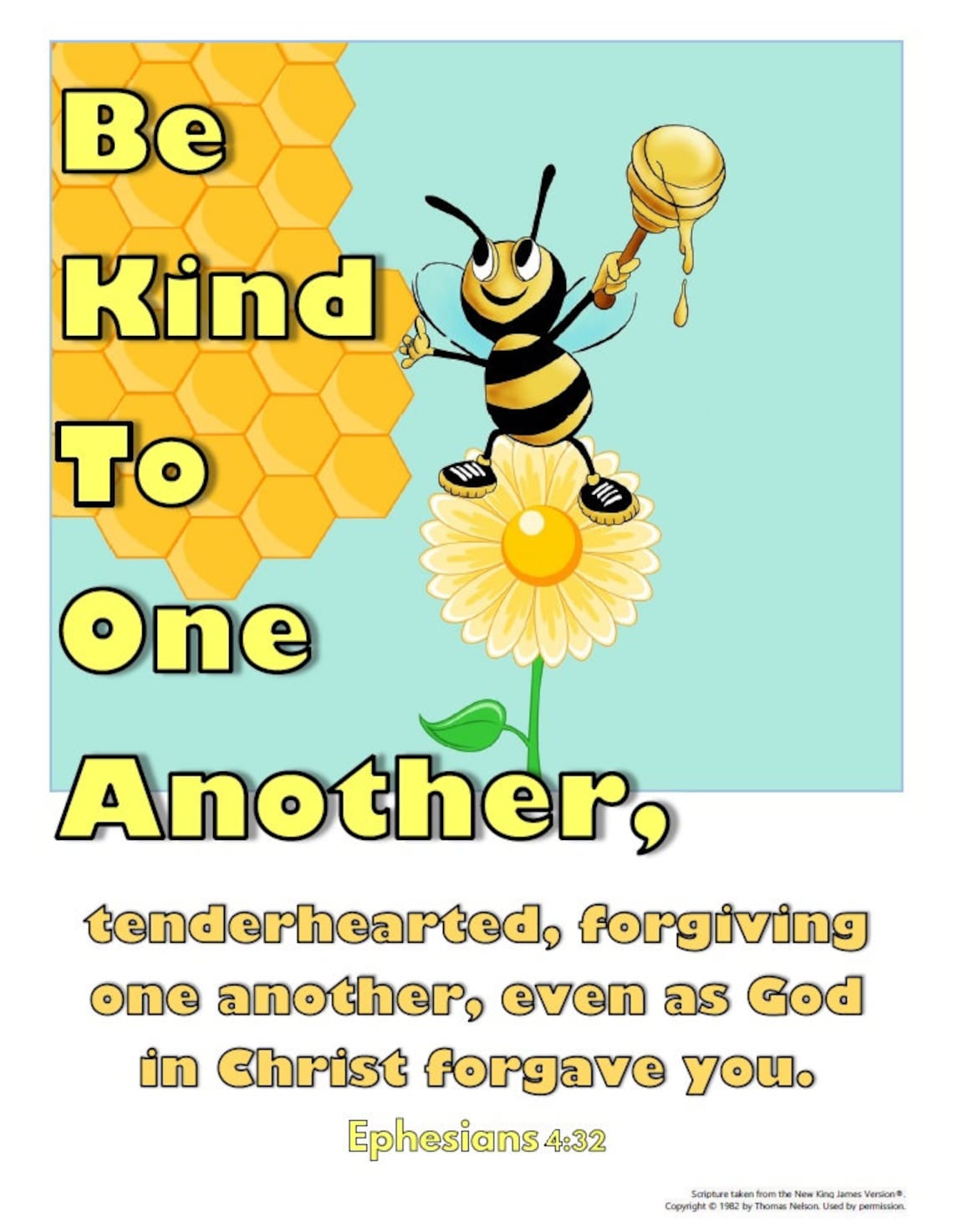 Ephesians 4:32 Bible Printable Be Kind to One Another for Your Kitchen ...