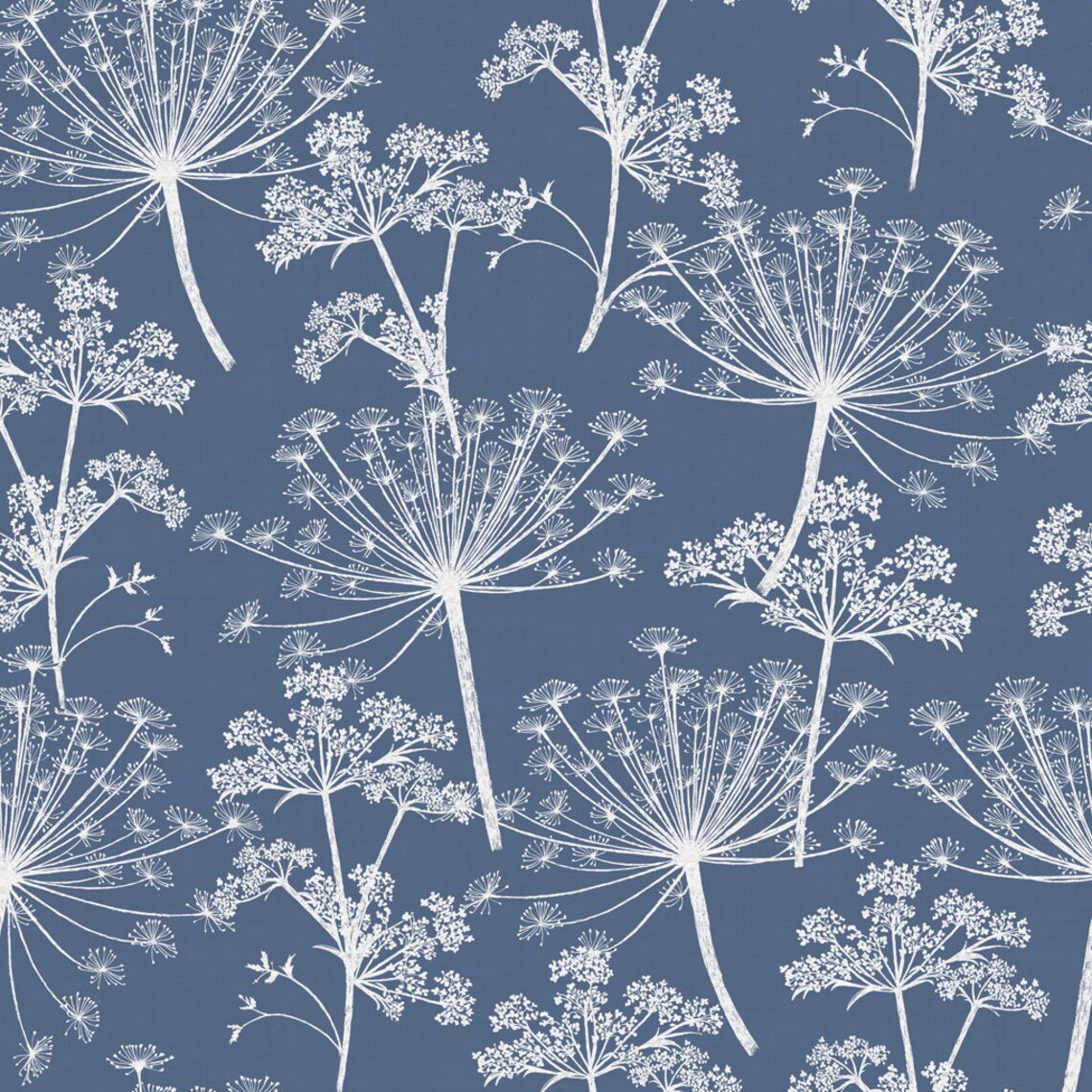 Cow Parsley Seeds Floral Wallpaper, Hand Painted Cow Parsley Home Decor