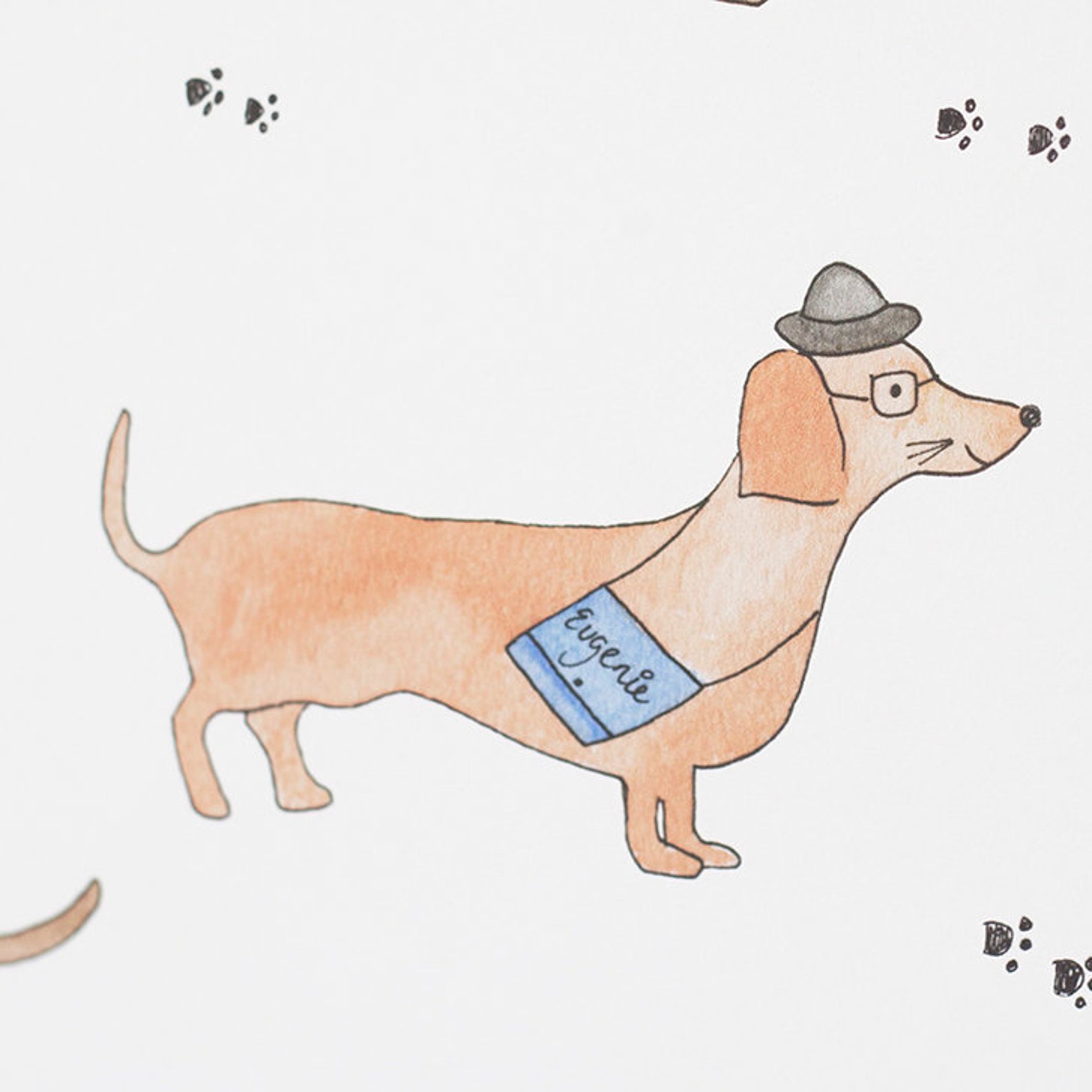 Sausage Dog Wallpaper A4 Sample Daschund Wallpaper Dog print Etsy