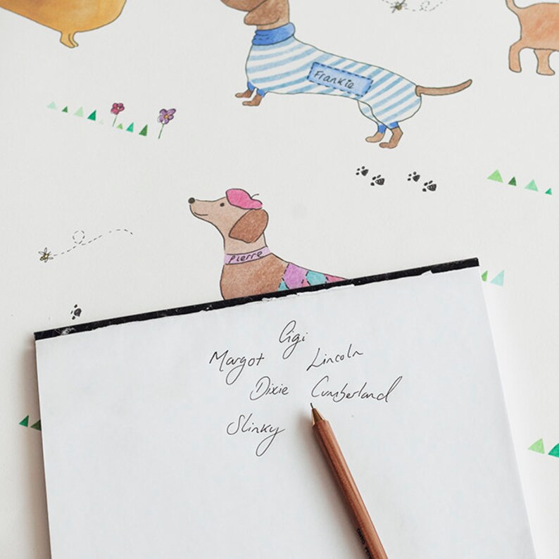 Personalised Sausage Dog Wallpaper - Etsy