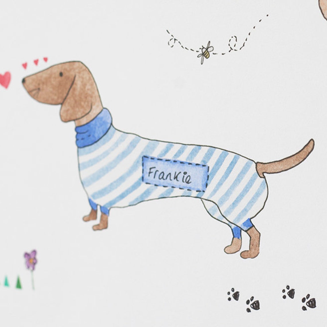 Personalised Sausage Dog Wallpaper | Etsy