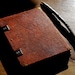 Grimoire virgin waxed paper of A5 format, original gift, 6 colors, imitation old leather 108 pages, Coptic binding, 