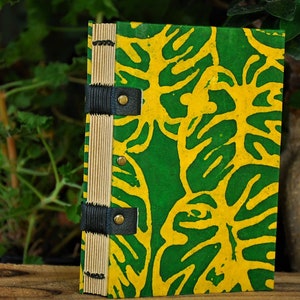 Carnet de voyage organique et végétal avec son duo de verts, papier kraft 120g ou ivoire 80g, choix 2 couleurs, cadeau de Noël original image 6