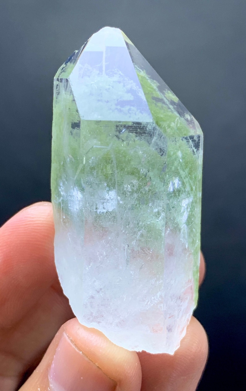 35 Grams Natural Chlorine Inclusion Quartz Crystal From Skardu Mine
