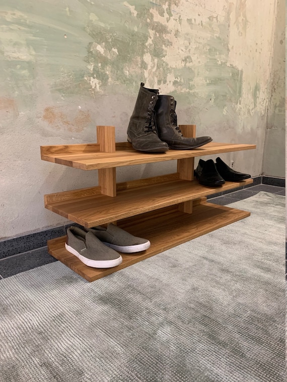 The Japanese Eiche Schuhregal, Oak Shoe Stand, Oak Shoe Rack, Shoe Storage,  Schuhregal , Shoe Shelf up to 6 Levels 