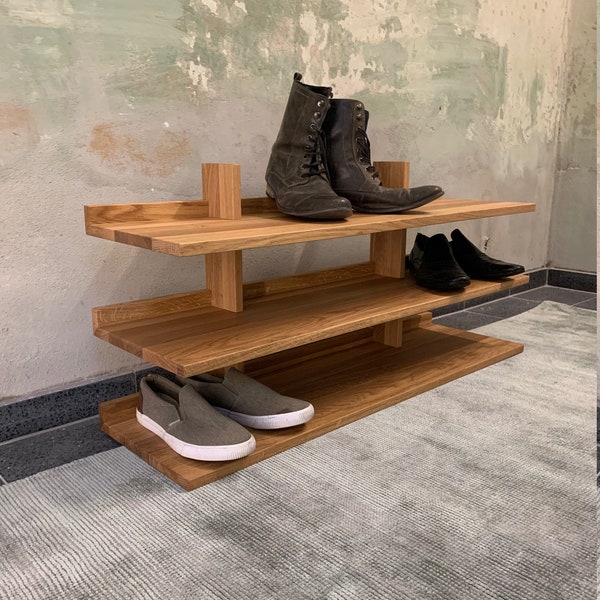 The Japanese - Eiche Schuhregal, Oak Shoe Stand, Oak Shoe Rack, Shoe Storage, Schuhregal , Shoe Shelf - Up to 6 levels!