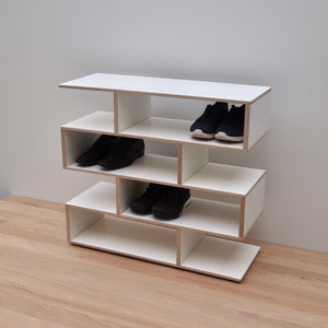 The ZIGZAG - Schuhregal Weiss, Schuhschrank, Schuhbank, Shoe Shelf, Shoe Rack White, Schuhregal Holz, Shoe Storage, Schuhregal Schmall