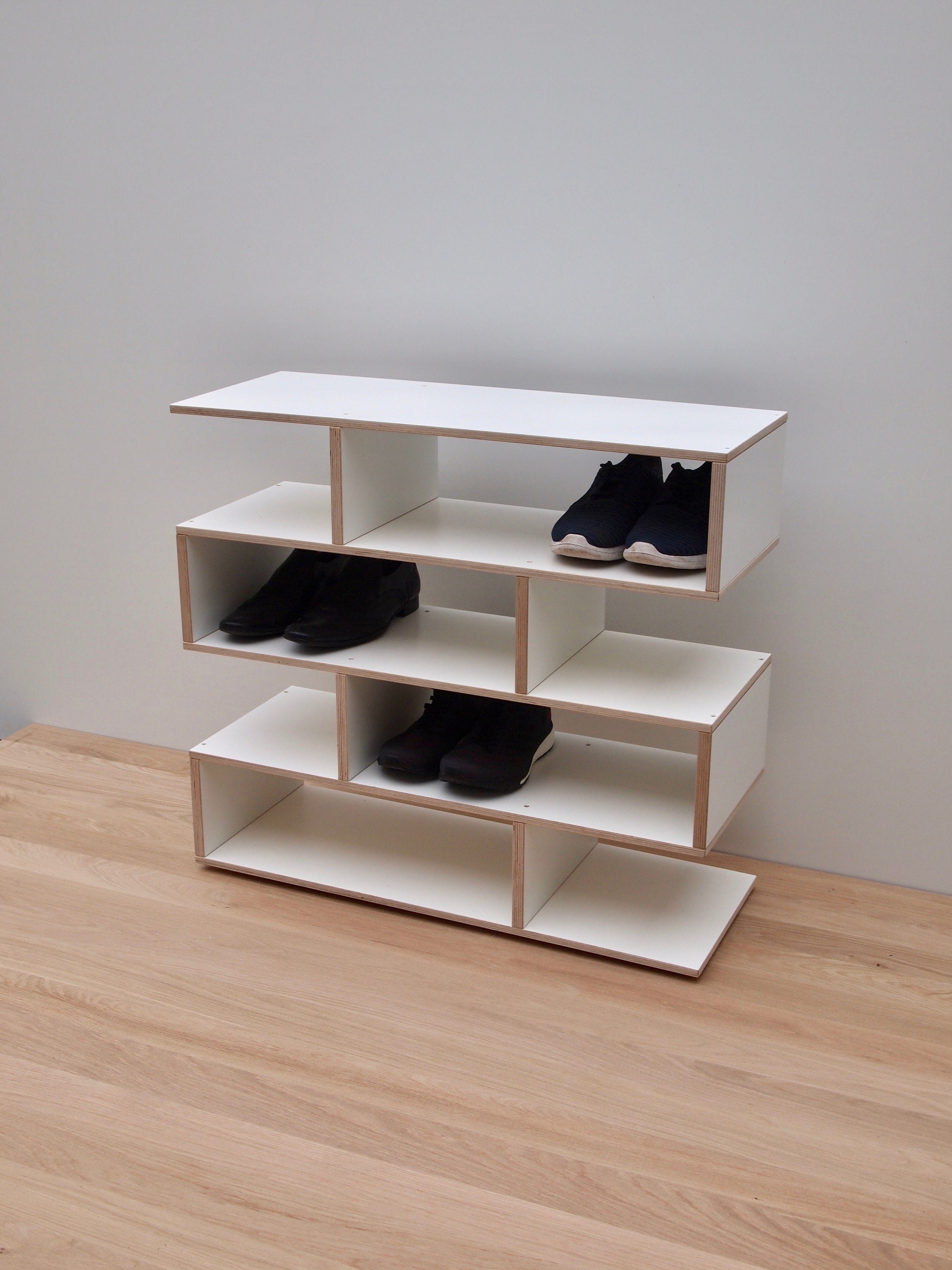 The ZIGZAG - Schuhregal Weiss, Schuhschrank, Schuhbank, Shoe