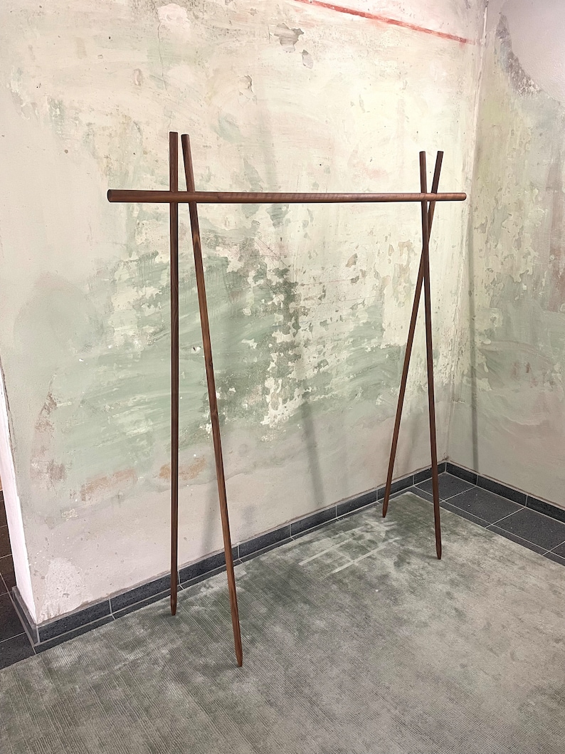 Minimalist Oak or Walnut Clothes Stand - Modern Shirt Rack (160cm) - Etsy