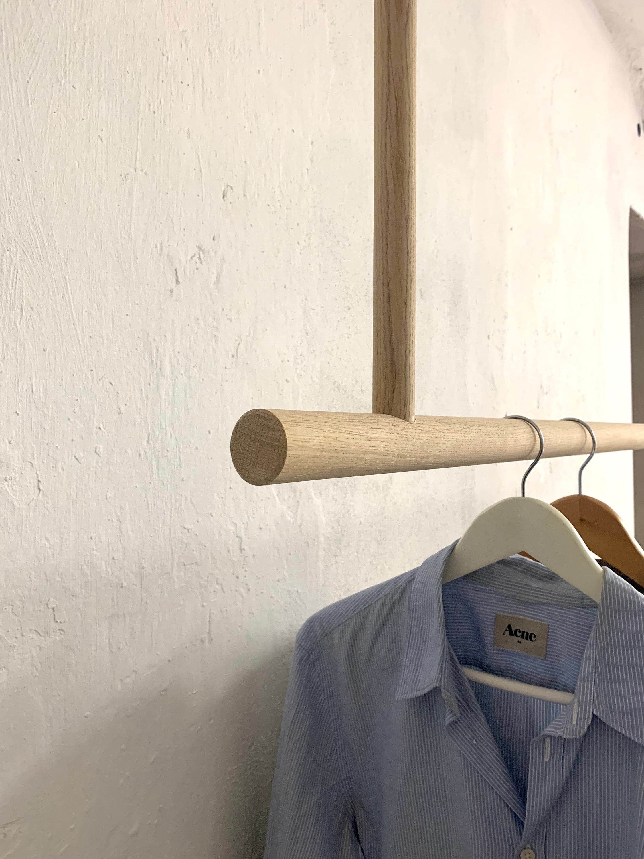 Solid Oak Ceiling Mounted Clothes Rack - Minimalist Design - Etsy