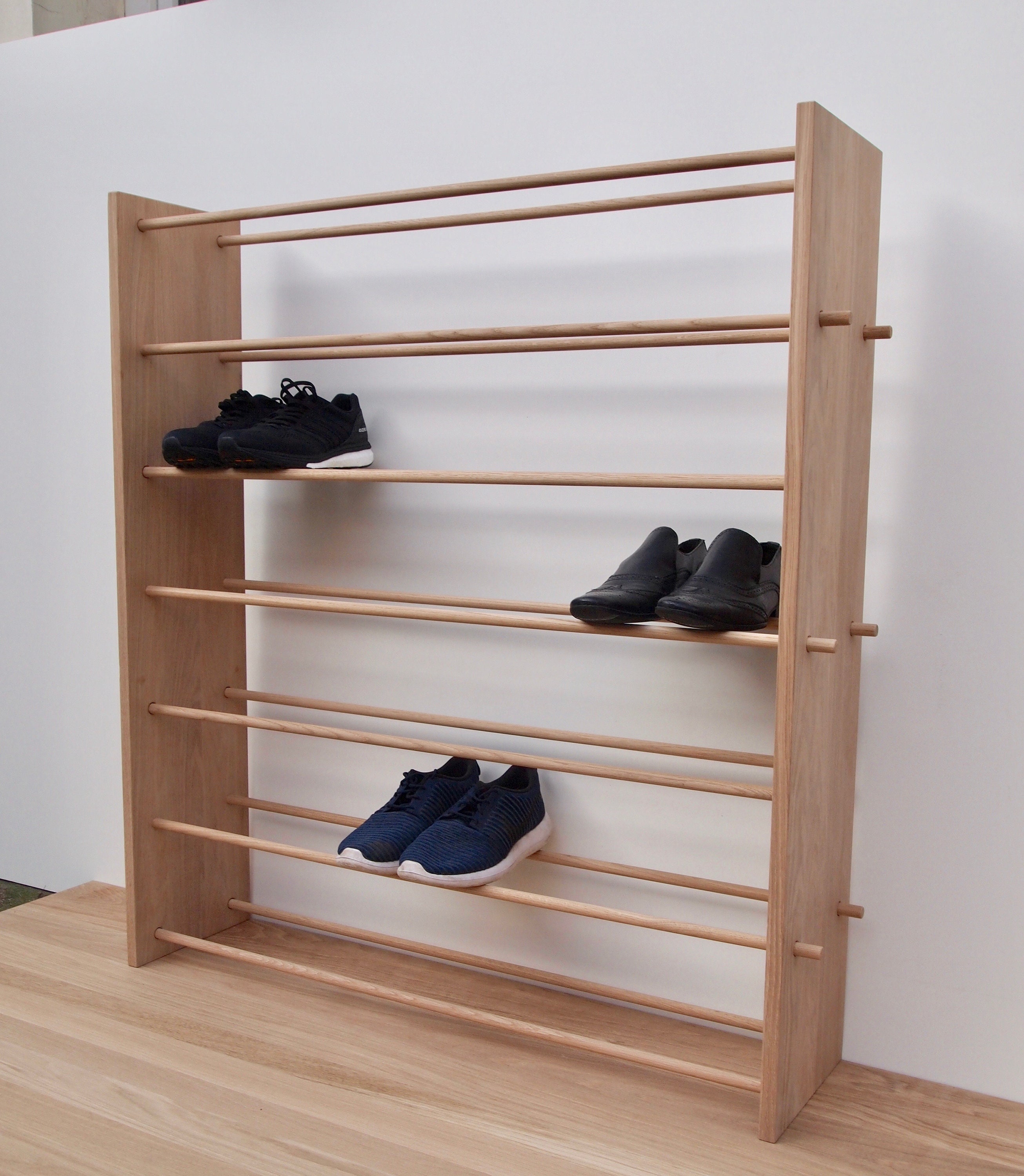 The Japanese Eiche Schuhregal, Oak Shoe Stand, Oak Shoe Rack, Shoe Storage,  Schuhregal , Shoe Shelf up to 6 Levels 