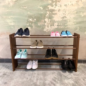 The Clean Lines Modern Shoe Rack, Shoe Stand, Schühregal, shoe shelf, shoe shelves, schühstander in Oak in Eiche, shoe storage, schühlager zdjęcie 8