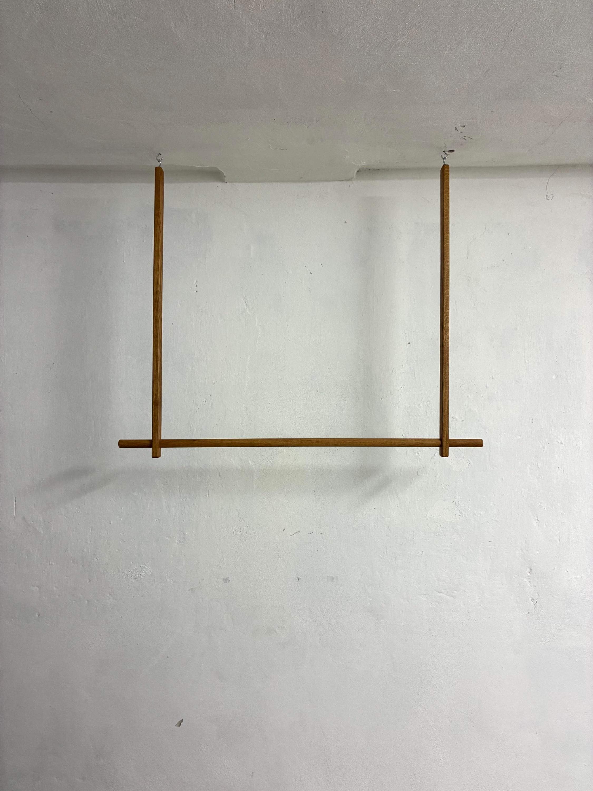 Solid Oak Ceiling Clothes Rack: Minimalist Hängegarderobe - Etsy