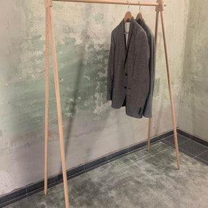 Minimal Oak Clothes Rack: Modern Clothes Stand - Etsy
