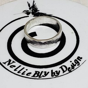 Handforged Handmade Lightly hammered Sterling Silver Ring Band