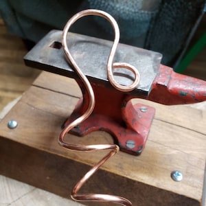 Heavy Duty Long Handforged Copper Spiral Hanger