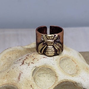 Handmade Copper Oxidized Dread Bead with your choice of Brass Honeybees