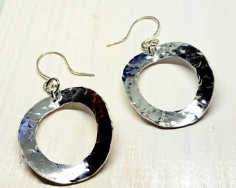 Lightweight Hammered Aluminum Earrings