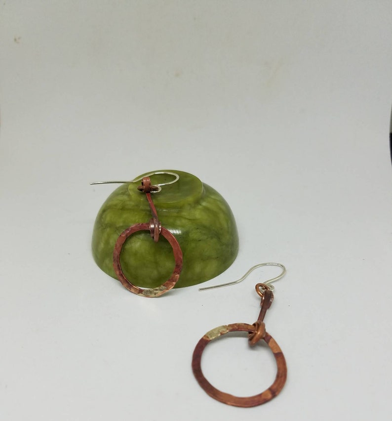 Hammered Flame Painted Copper Hinged Earrings Etsy