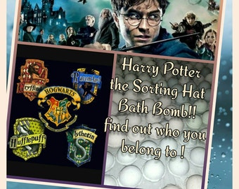 Harry Potter the Sorting Hat Bath Bomb - find out which house is your's ! Ultra Lush You Choose your scent !essential oil 4 colors 4 houses