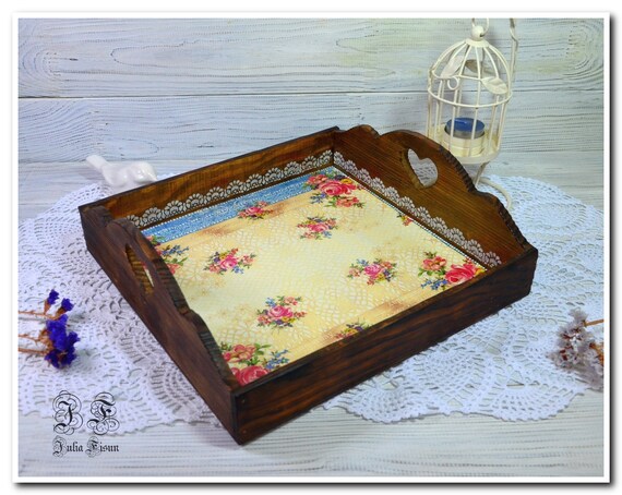 square wood serving tray
