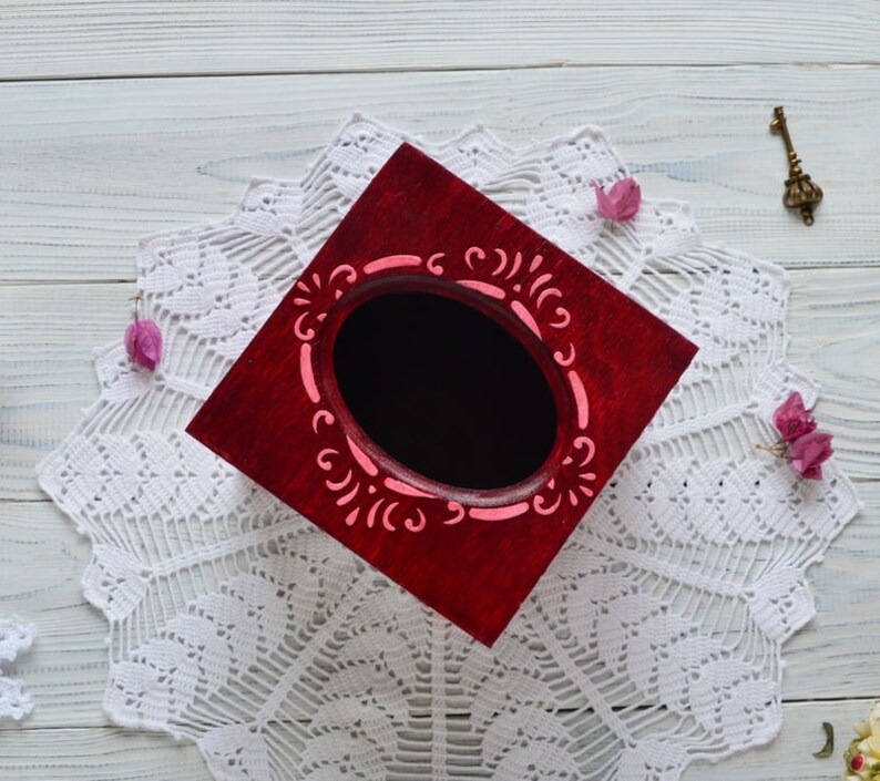 Wooden tissue box napkin box decoupage box Christmas gift Etsy