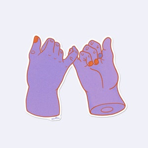 Adesivo "pinky promise" - adesivo femminista - amicizia artistica - adesivo queer - adesivo solidale - vinile - opaco - S-KS-V-101
