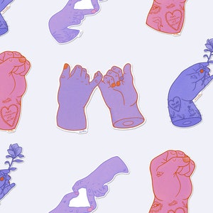 Set di adesivi "più femminismo, meno cazzate" - adesivi femministi - adesivi femministi - adesivi queer - personalizzati - S-KS-S-100