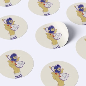 Sticker "smash the patriarchy, again!" -  feministischer Aufkleber - queer art sticker - balaclava - vegane Sticker - S-R-108