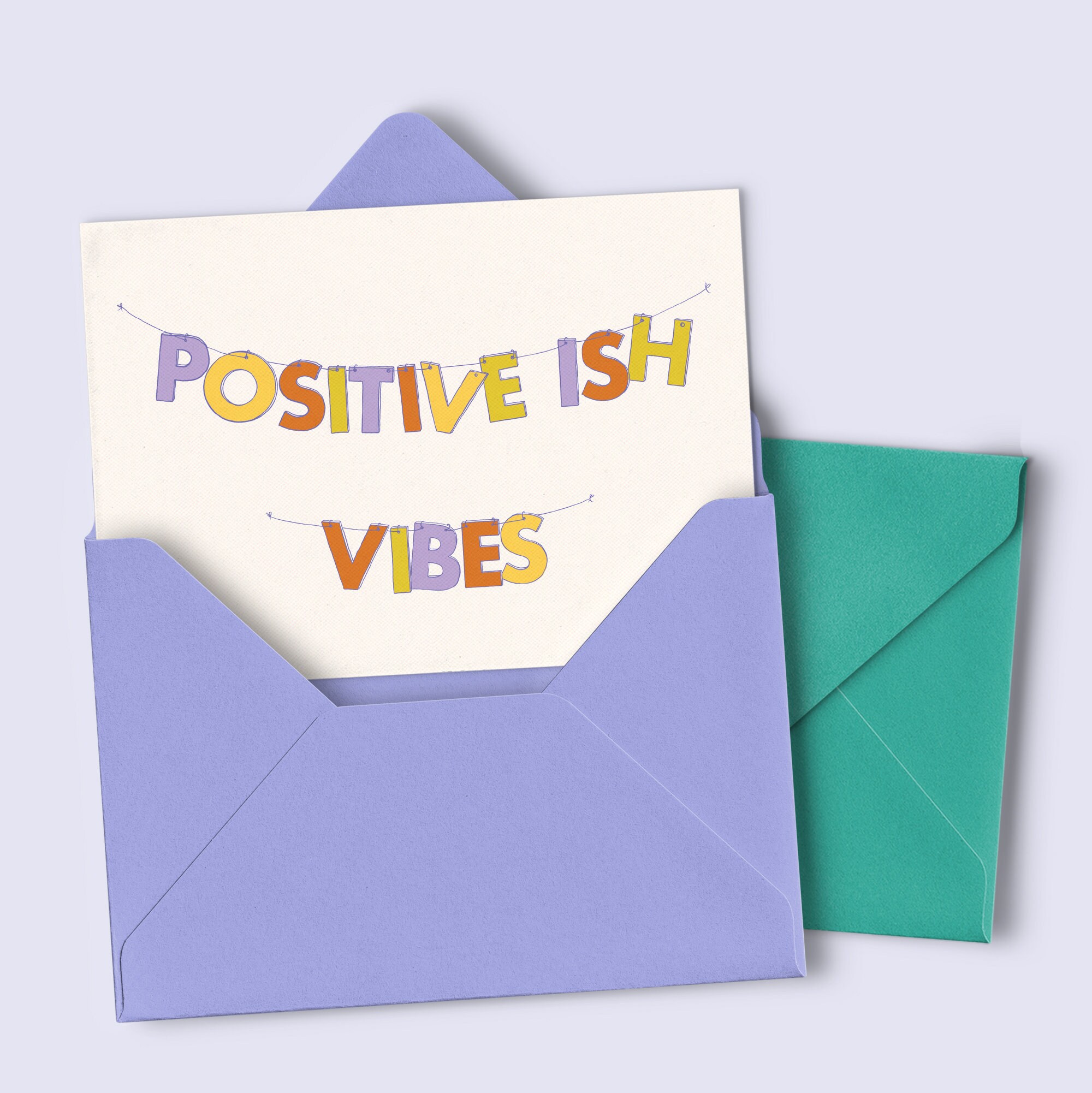 Greeting Card "positive Ish Vibes" - Funny Card - Get Well Soon Card ...