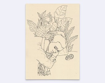 originele tekening illustratie "citroenen", inkt op tekenpapier