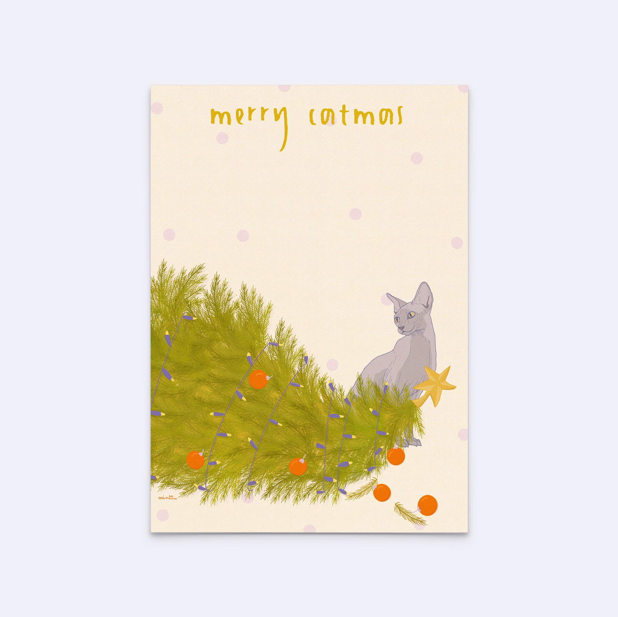 Biglietto natalizio Merry Catmas Cat Cat | Biglietto di auguri per