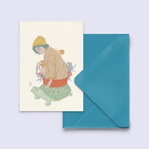 Grußkarte "slow - rainbow version" - Verliebtheit Karte - Postkarte Liebe - Karte Valentinstag - mit blauem Umschlag - PK-A6-144