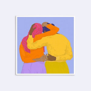 art print &quot;together we rise&quot; - special square edition - poster friendship - print solidarity - D-A5/A4/A3s-115