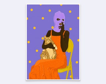 art print "picture day" - feminist print - art poster - balaclava illustration - riot wall art - D-A5/A4/A3-125