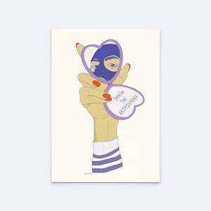 Stampa artistica "distruggi il patriarcato" - stampa femminista - poster femminista - stampa Balaclava love - illustrazione - D-A5/A4/A3-148