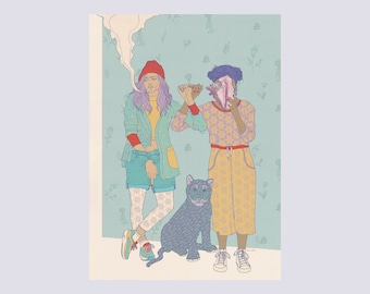 art print "grrl power II" - queer art print - feminist Poster - femme pwr - LGBTIQA+ wall art - Valentines - D-A5/A4/A3-114