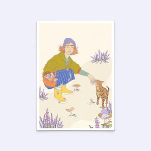 Kunstdruck "autumn vibes" - feministisches Poster - Feminismus Wandkunst - Plakat Pilze - Wald Illustration - A5, A4, A3 - D-A5/A4/A3-154