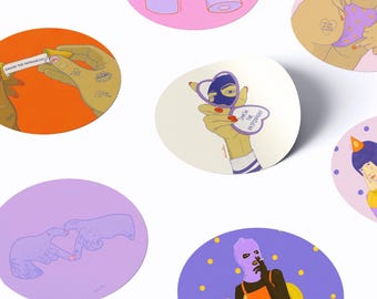 Sticker set "Mom, I am a rich man" - feminist stickers - feminist sticker set - queer feminist stickers - personalized - vegan - S-R-S-100